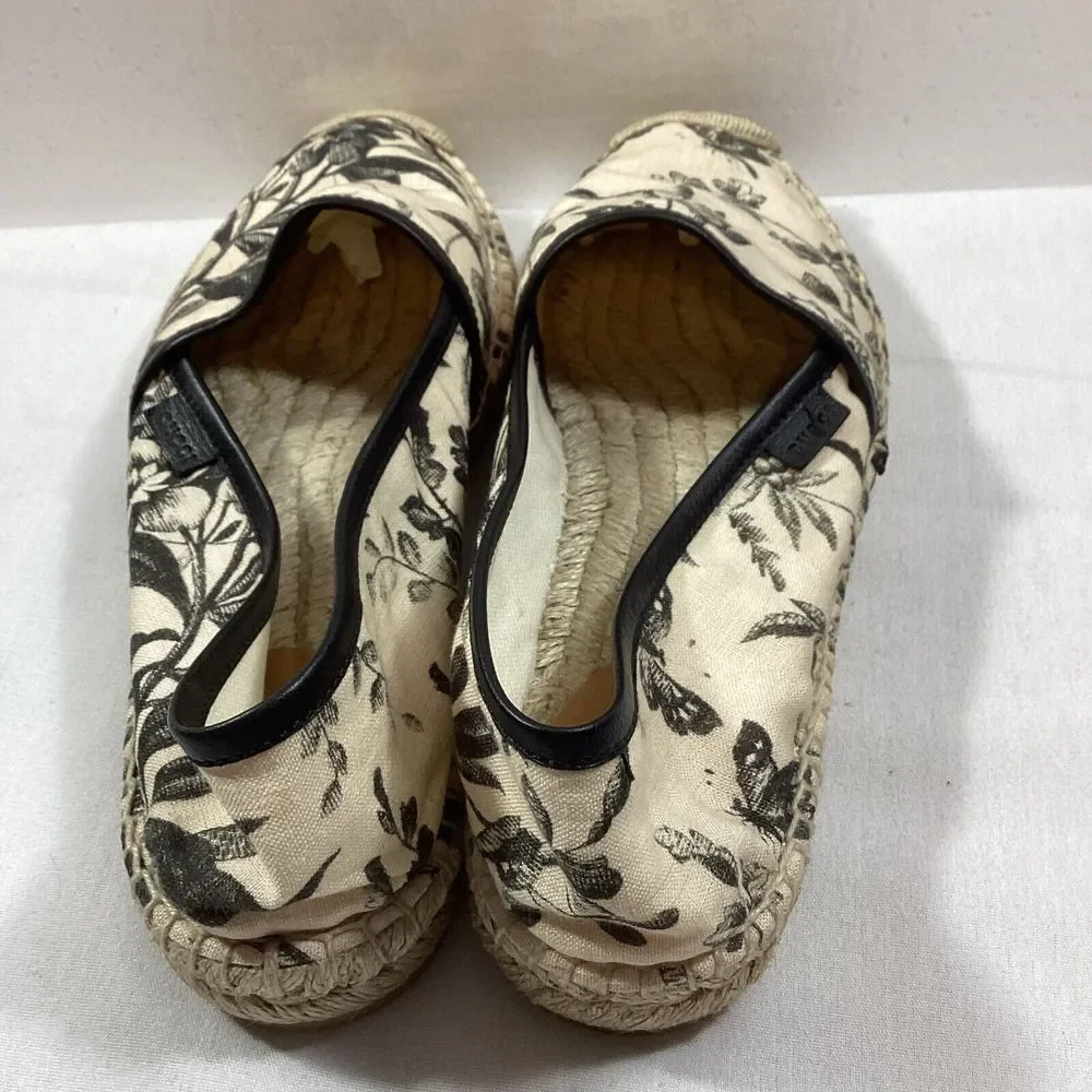 Gucci Canvas Butterfly Flora Espadrilles Flats Women's Size‎ 38 US 8 SKU #3057